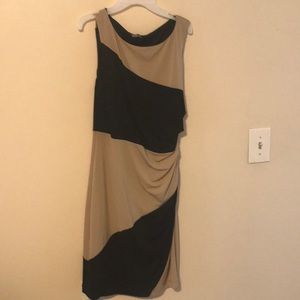*2 for 30* Muse Black and Tan ruched midi dress